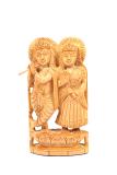Handcrafted Wood Radha Krishna 5"